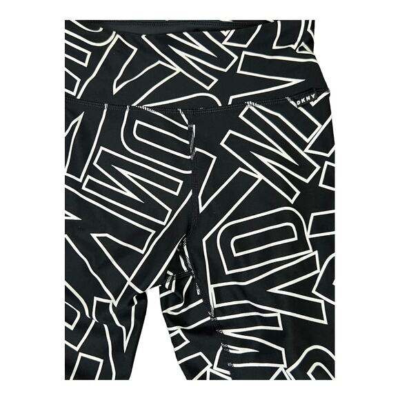 DKNY Sport sz XS Logo Leggings Active Running Stretch - Picture 3 of 5
